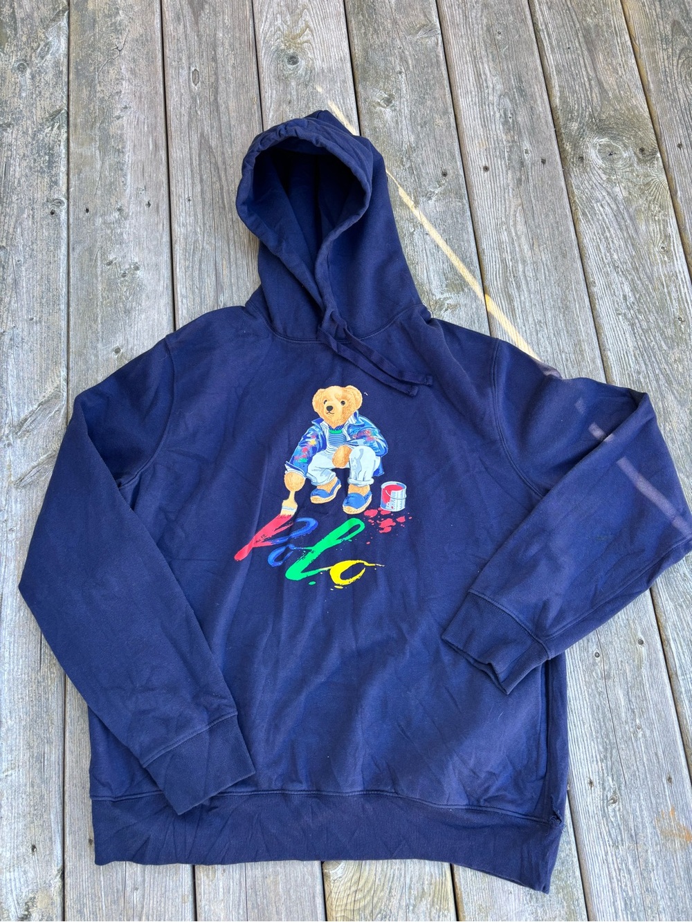 Polo by Ralph Lauren Navy Painter Bear Graphic Hoodie